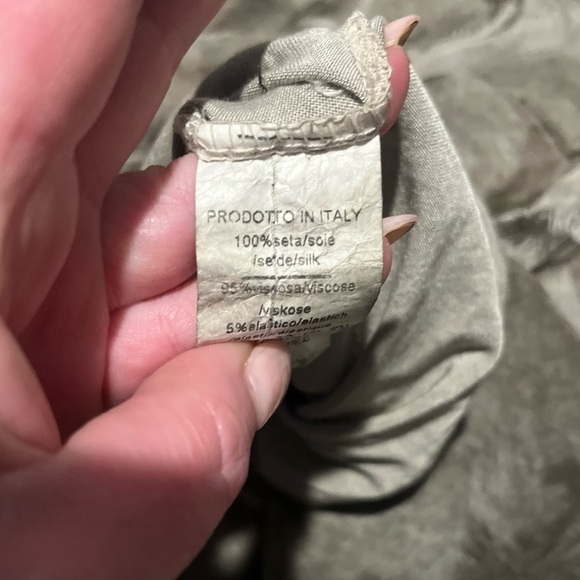 Italian silk top asymmetrical sexy fringe layered tiered whimsy core - Picture 4 of 4